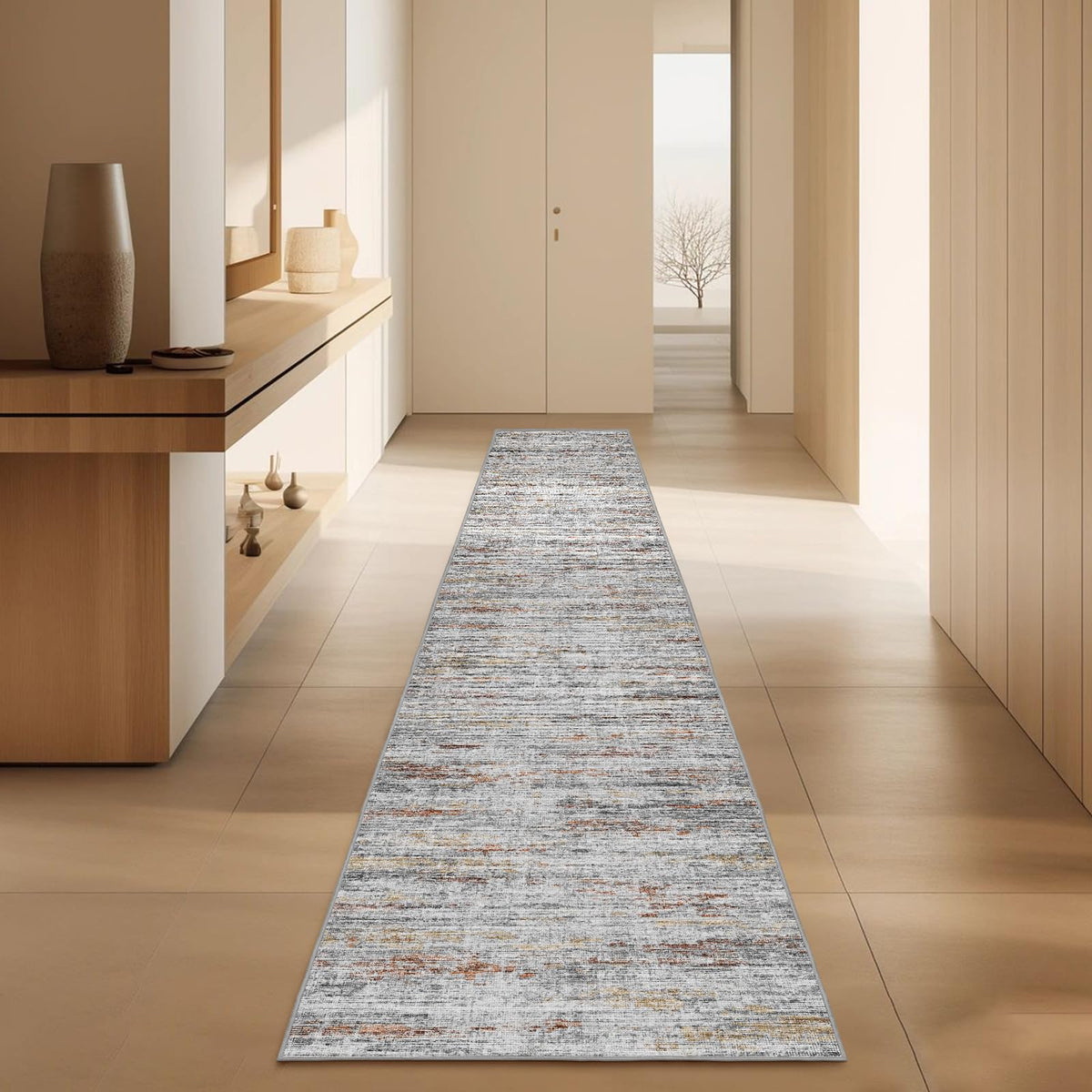 5x7 Area Rugs - Ultra-Thin Washble Rugs,Non-Slip Low Pile Abstract Print Rugs for Living Room,Home Office Decor,Stain Resistant Machine Washable Area Rug