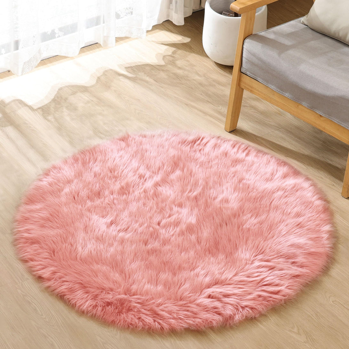 ORINOVA White Faux Sheepskin Fuzzy Fur Rugs for Bedroom Small Machine Washable Fluffy Area Rugs for Living Room 2x4 Shag Nursery Rug