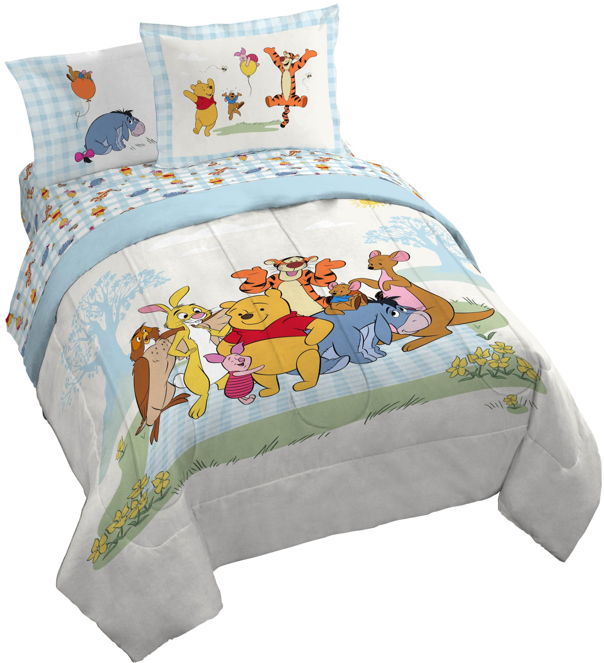 Disney Frozen Kids Full Comforter Set 7 Piece Bed in a Bag, Purple