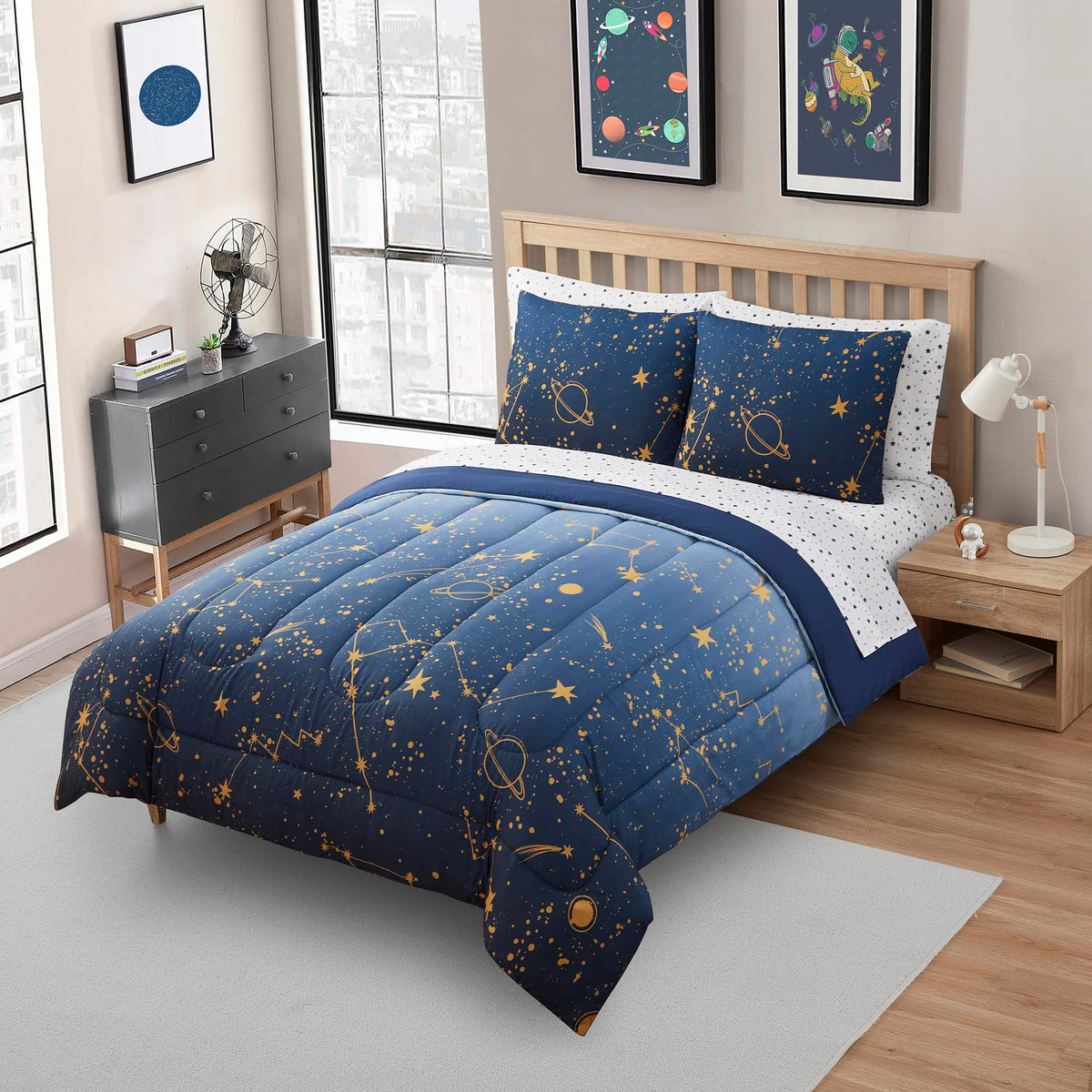 Kids Bedding Set Bed in a Bag for Boys and Girls Toddlers Printed Sheet Set and Comforter, Twin, Fairytale Princess