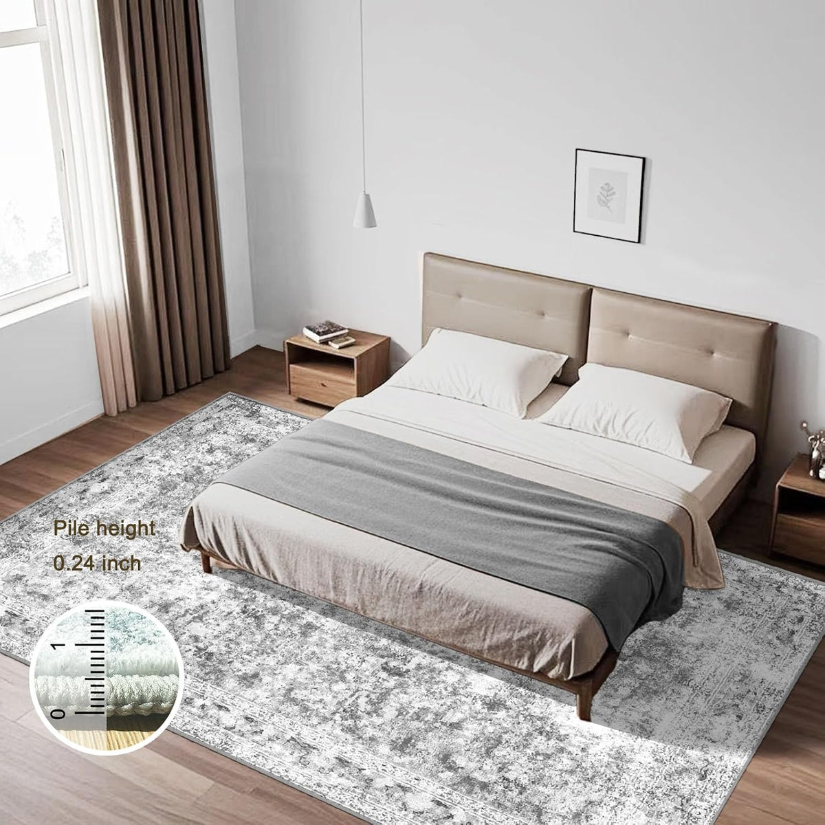 2x3 Washable Rug for Kitchen & Bedroom Floor or Entryway, Soft Indoor Mat for Inside House, Small Throw Carpet Bathroom Rug, Gray Carpet