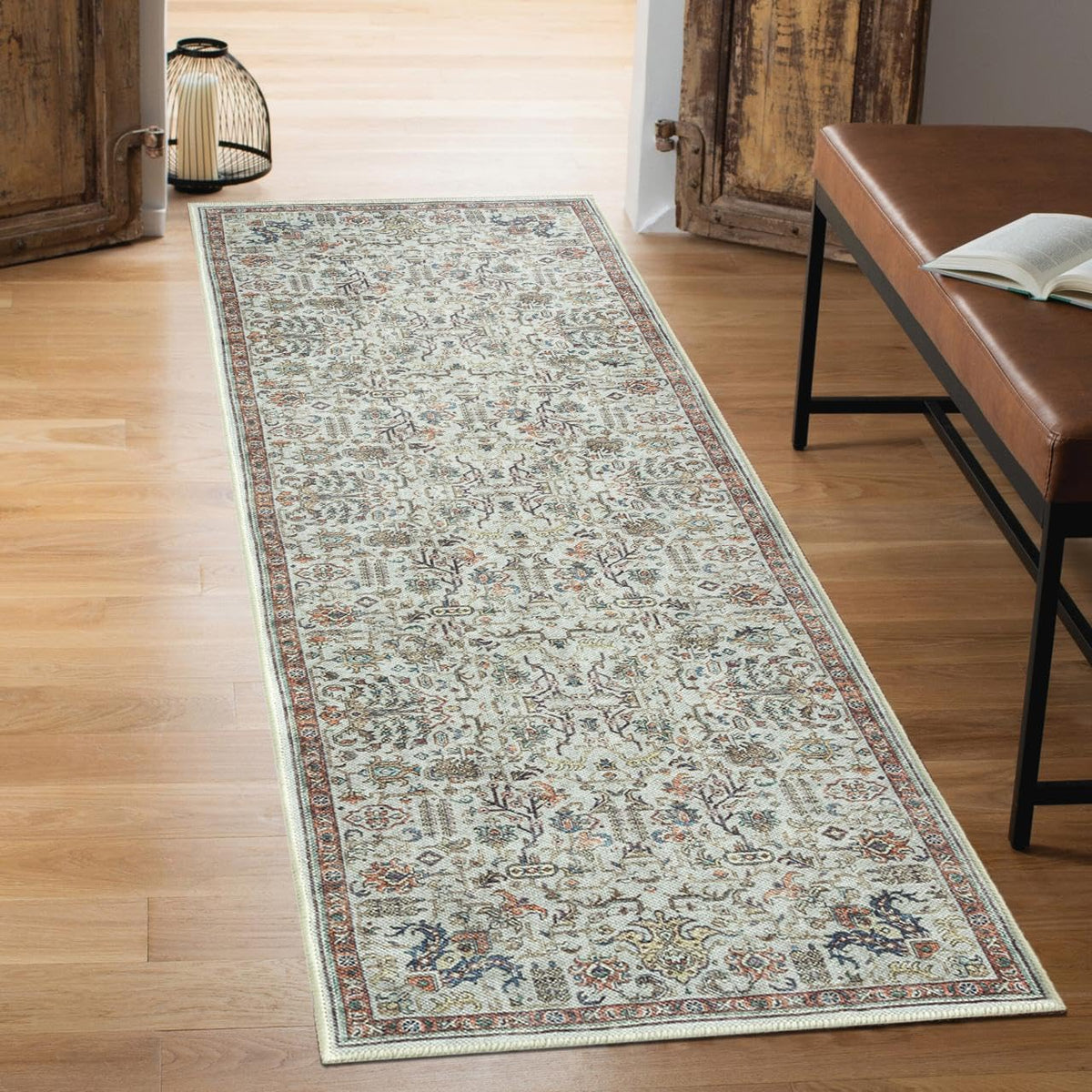 Keen Home Design Vintage Washable Entryway Rug, Non-Slip Low Pile, 3x5