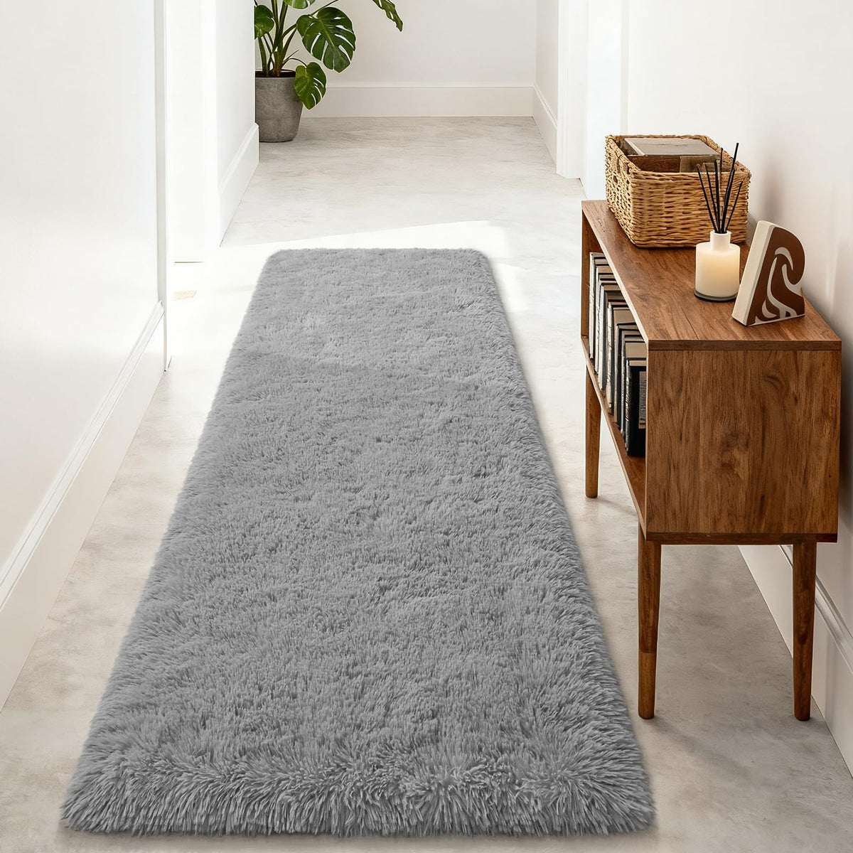 Merelax Soft Area Rug for Livingroom Bedroom, Machine Washable 4x6 Black Rugs Fluffy Shaggy Bedside Rug, Non Slip Indoor Carpet for Nursery Kids Room Home Decor Aesthetic