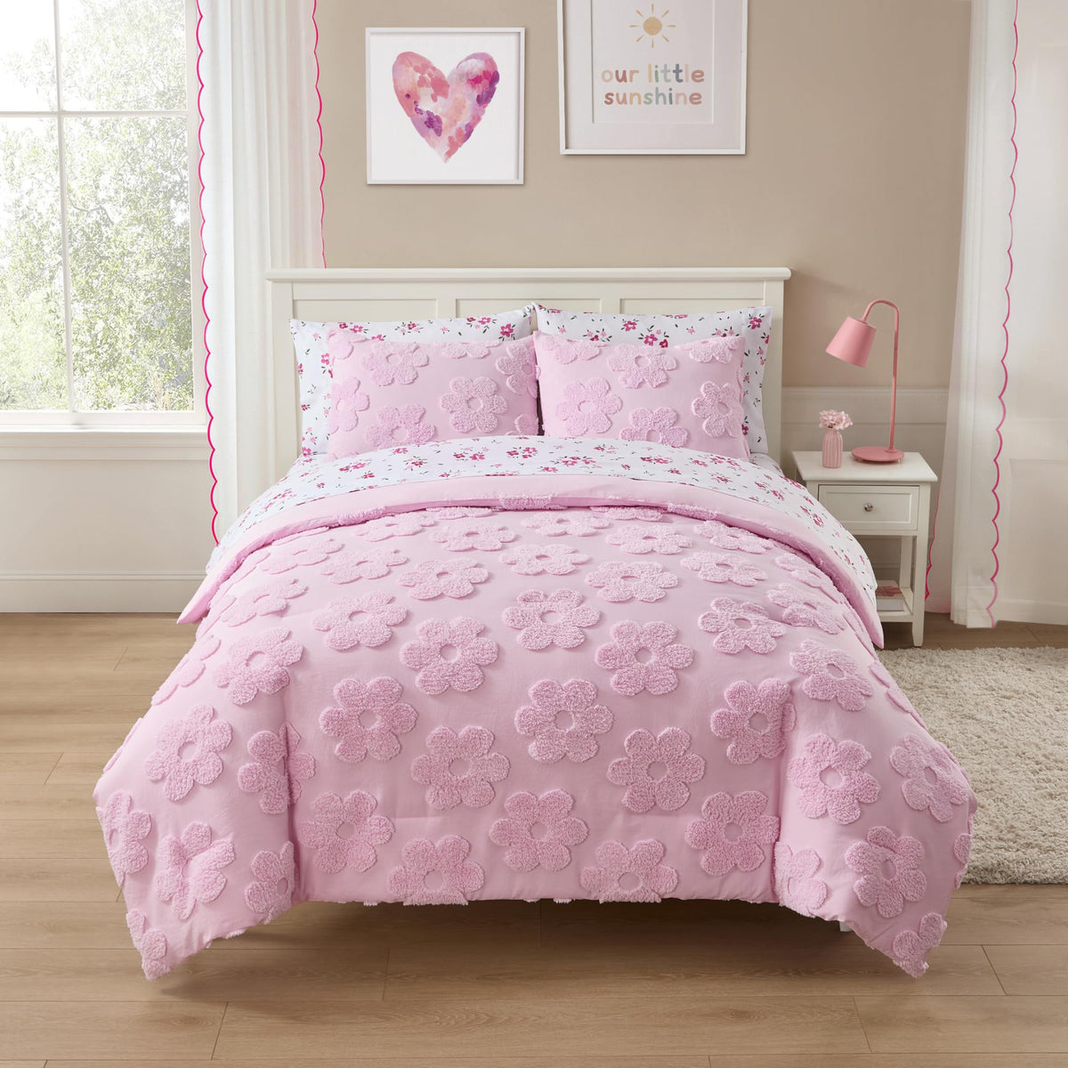 Kids Bedding Set Bed in a Bag for Boys and Girls Toddlers Printed Sheet Set and Comforter, Twin, Fairytale Princess