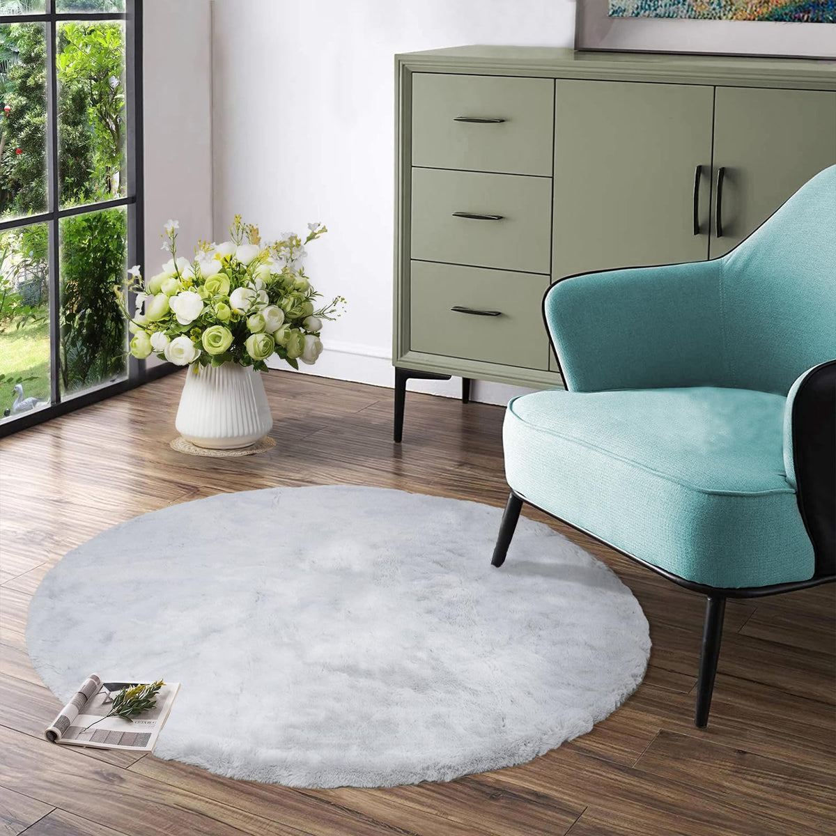 Latepis Washable Rugs 3x5 White Fluffy Shag Rug Shaggy Rug for Living Room Super Soft Area Rugs for Bedroom Nursery