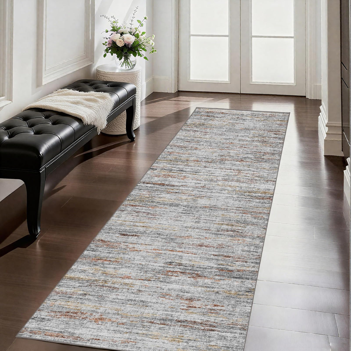 5x7 Area Rugs - Ultra-Thin Washble Rugs,Non-Slip Low Pile Abstract Print Rugs for Living Room,Home Office Decor,Stain Resistant Machine Washable Area Rug
