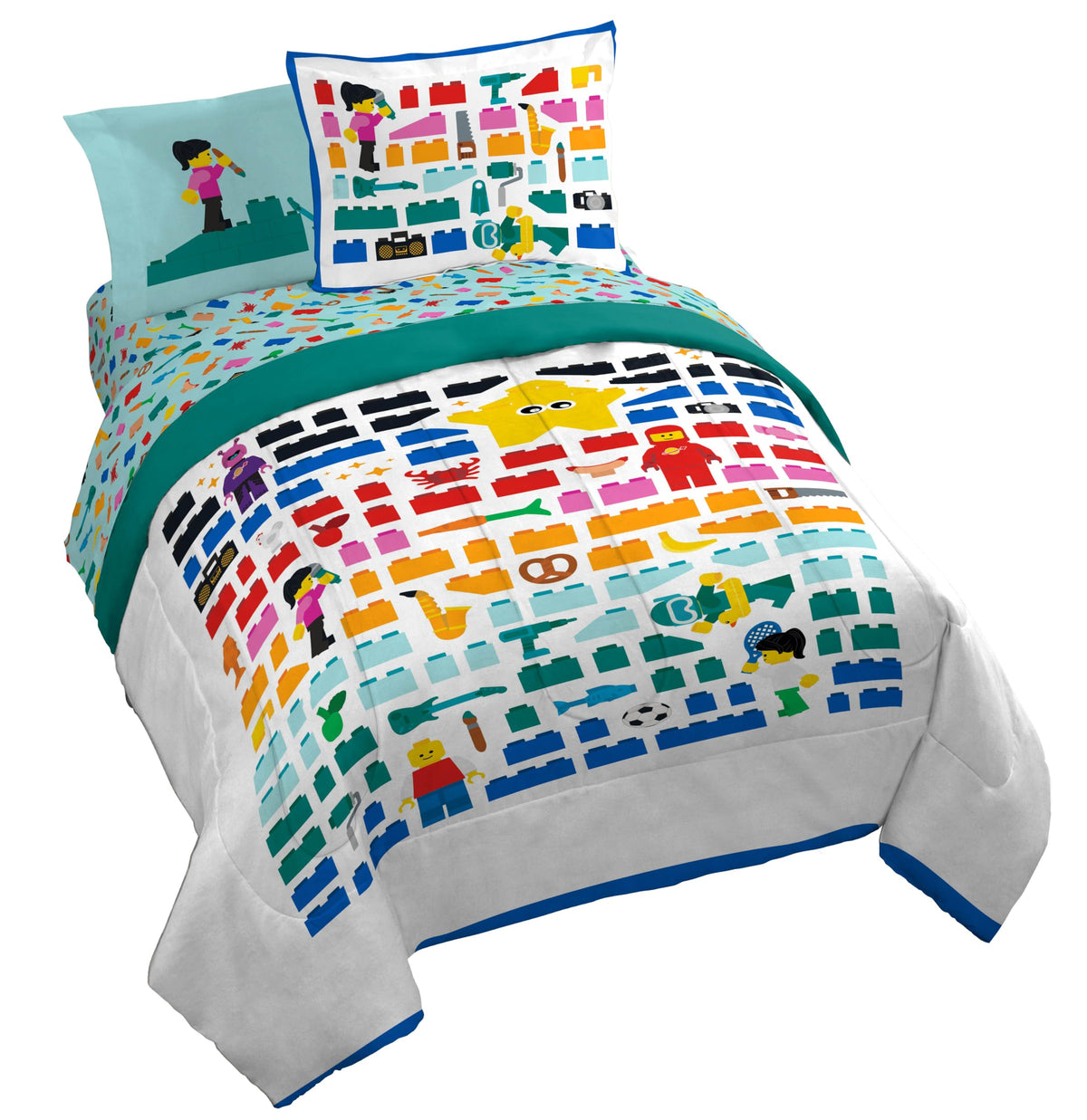 Jay Franco Kids Comforter Set Includes Sheets and Pillow Covers - Soft and Cozy Bed Set for Stylish Room Decor, Official Licensed Bedding, Grey - Toy Story, 7 Piece Full