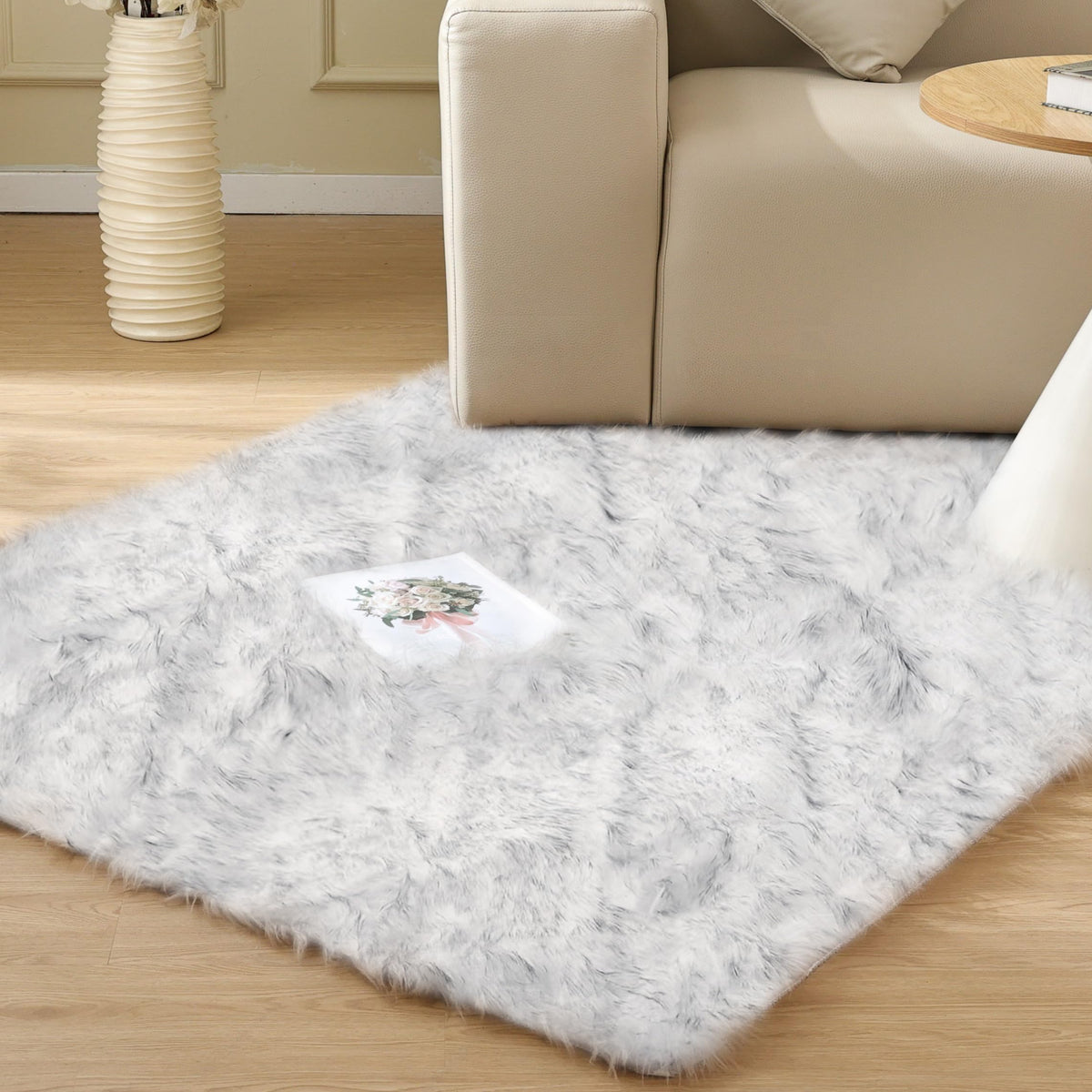 ORINOVA White Faux Sheepskin Fuzzy Fur Rugs for Bedroom Small Machine Washable Fluffy Area Rugs for Living Room 2x4 Shag Nursery Rug