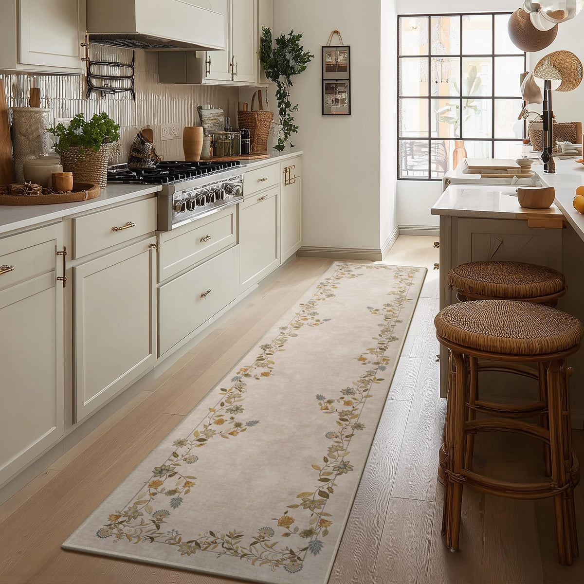 5x7 Area Rug for Living Room: Washable Bedroom Rug Non Slip Low Pile Carpet