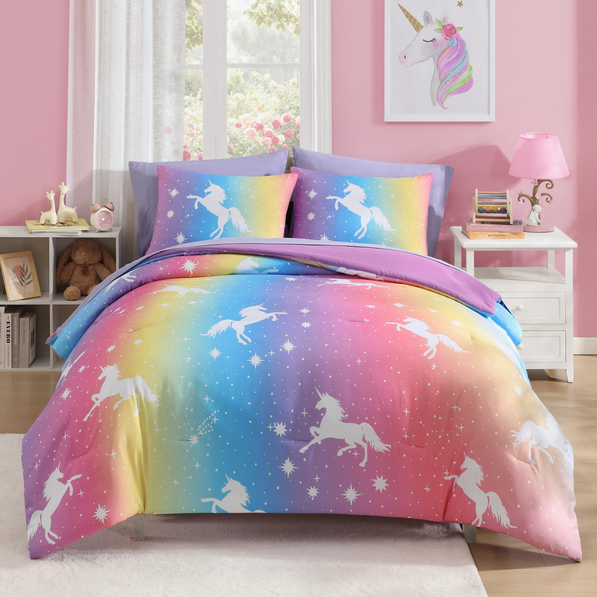 Twin Comforter Set for Boys-5 Pieces Ball Glow in the Dark Bedding Set