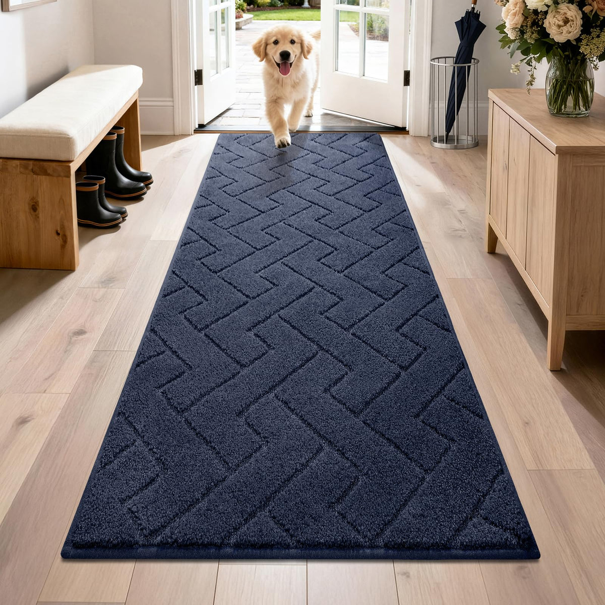 PURRUGS Dirt Trapping Door Mat Indoor Entrance, 20" x 31.5", Grey