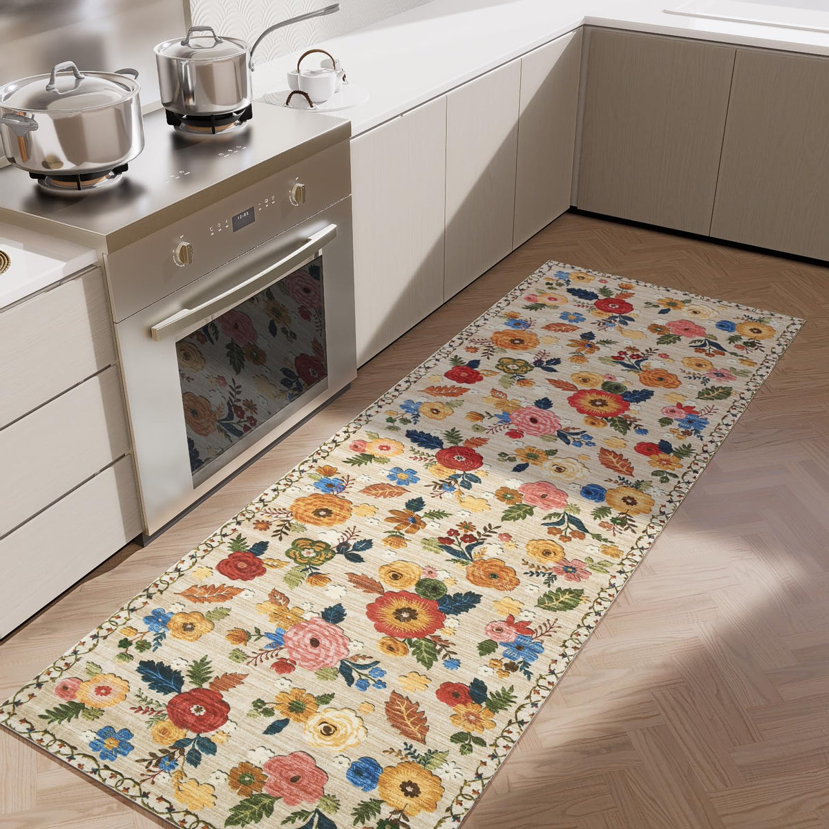5x7 Area Rug for Living Room: Washable Bedroom Rug Non Slip Low Pile Carpet