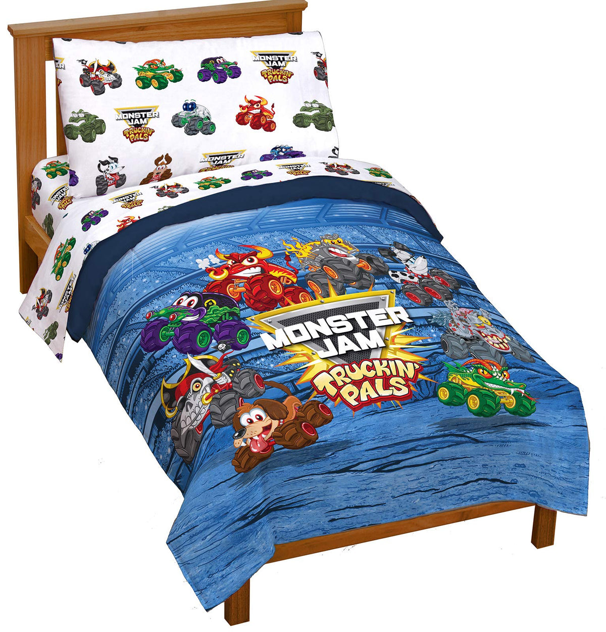Jay Franco Kids Comforter Set Includes Sheets and Pillow Cover - Soft and Cozy Bed Set for Stylish Room Decor, Blue - Toy Story, 7 Piece Full
