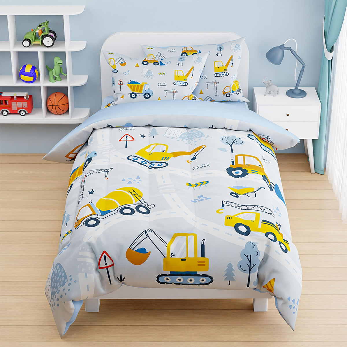 SANDJEST Dinosaur Duvet Cover Sets Full Size for Kids Boys, Incude 1 Polyester Comforter Cover 80x90 Inches and 2 Pillowcases 20x26 Inches, Comforter Not Included, Gift for Christmas Birthday