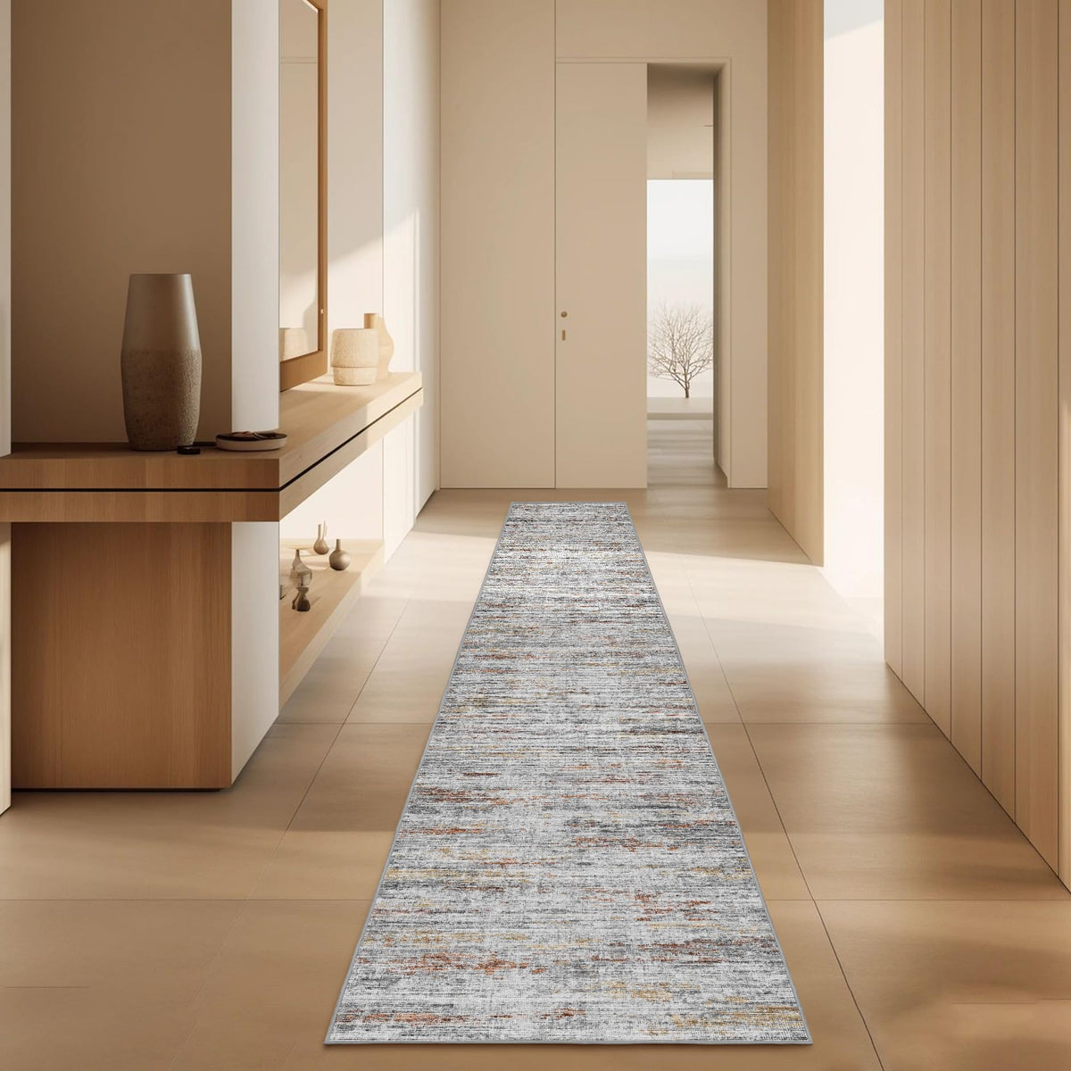 5x7 Area Rugs - Ultra-Thin Washble Rugs,Non-Slip Low Pile Abstract Print Rugs for Living Room,Home Office Decor,Stain Resistant Machine Washable Area Rug