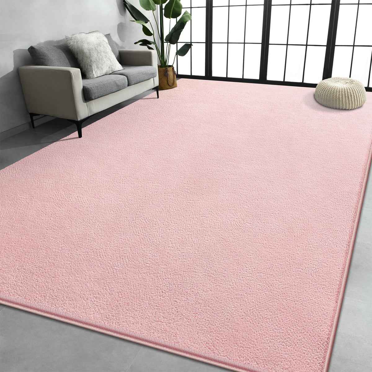 Large Area Rugs for Living Room Bedroom, Minimalist Modern Shag Rug, Soft