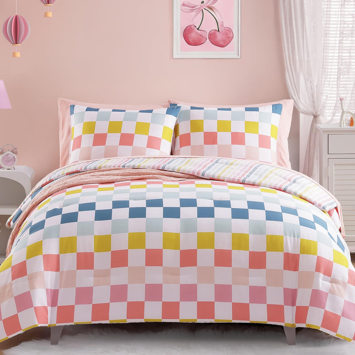 Twin Comforter Set for Boys-5 Pieces Ball Glow in the Dark Bedding Set
