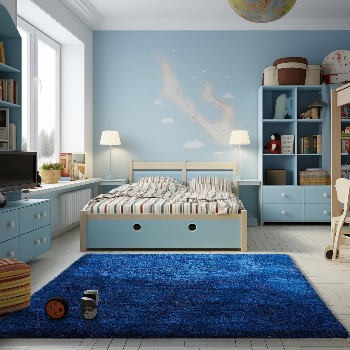 Ophanie Area Rugs for Bedroom, Christmas Upgrade Non-Slip Ivory Fluffy Soft Shag Living Room Carpet, Indoor Floor 4x6 Fuzzy Shaggy Plush Nursery Rug for Kids Dorm Decor with Over 99 pcs Pile fibers