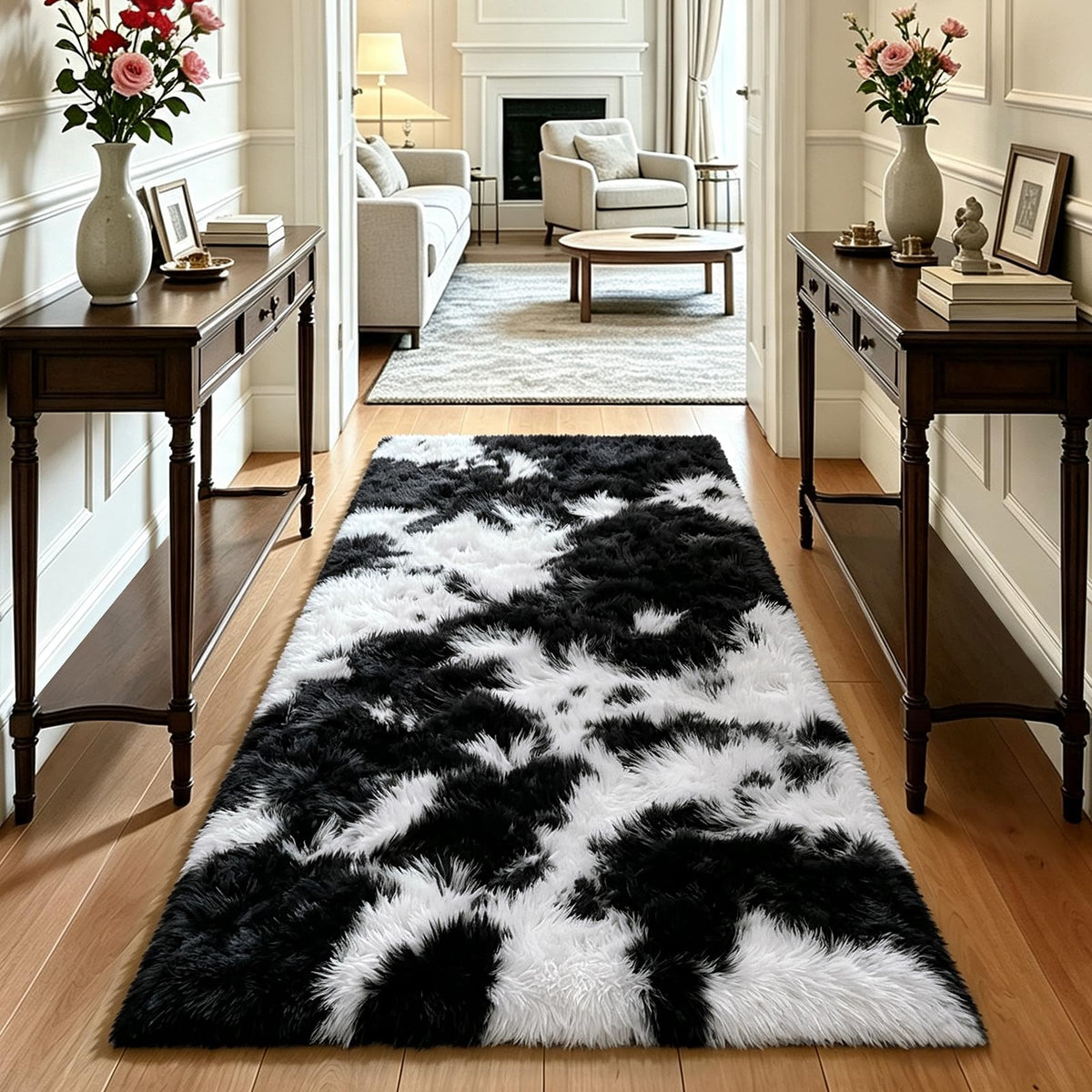 4x6 Beige Rug for Bedroom, Fluffy Shag Area Rug Small Rug Bedroom Carpet