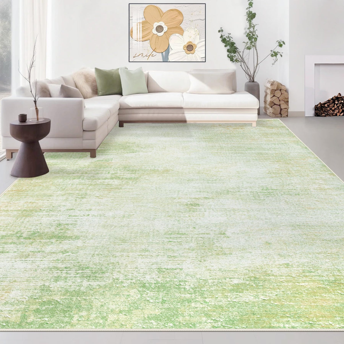Area Rugs 5x7 Living Room: Washable Rug Modern Abstract Large Rug Soft Non Slip Neutral Rugs Stain Resistant Indoor Carpet for Bedroom Kitchen Dining Room Table Nursery Home Office Rugs(Beige,5'x7')