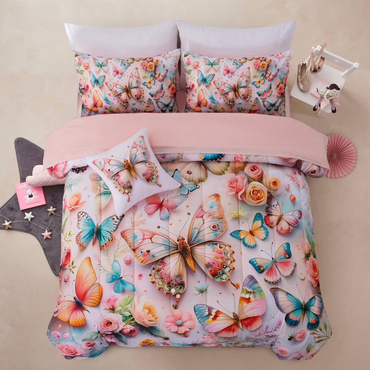 A Nice Night 3D Galaxy 6Pcs Twin Kids Bedding Outer Space Comforter Set