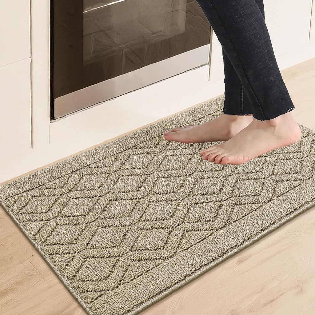 COSY HOMEER 48x20Inch/30X20Inch Kitchen Rug Mats,Grey