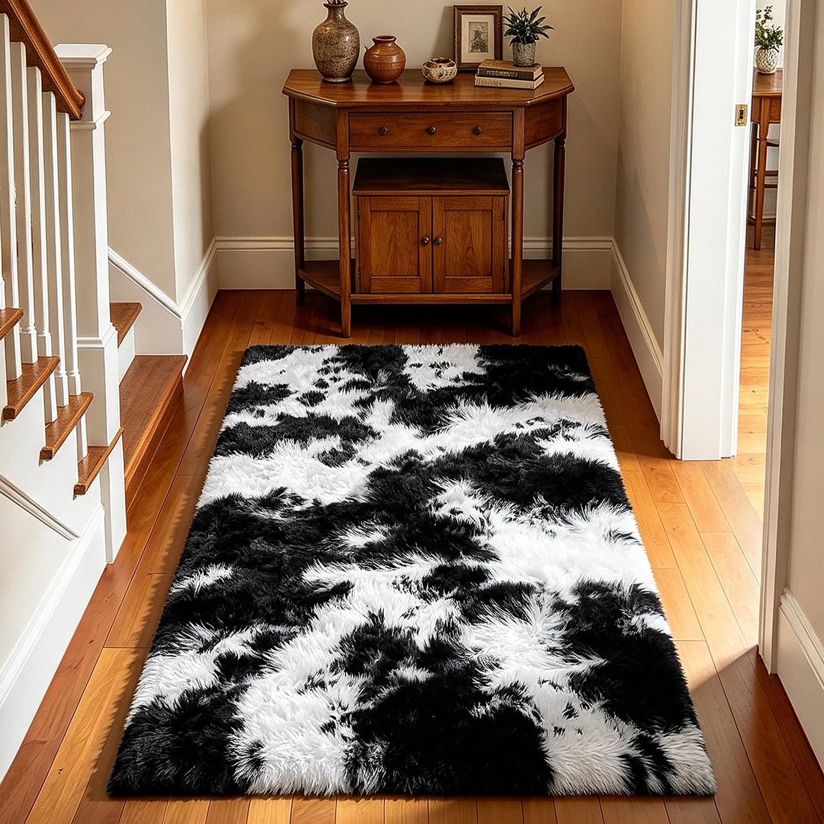 4x6 Beige Rug for Bedroom, Fluffy Shag Area Rug Small Rug Bedroom Carpet