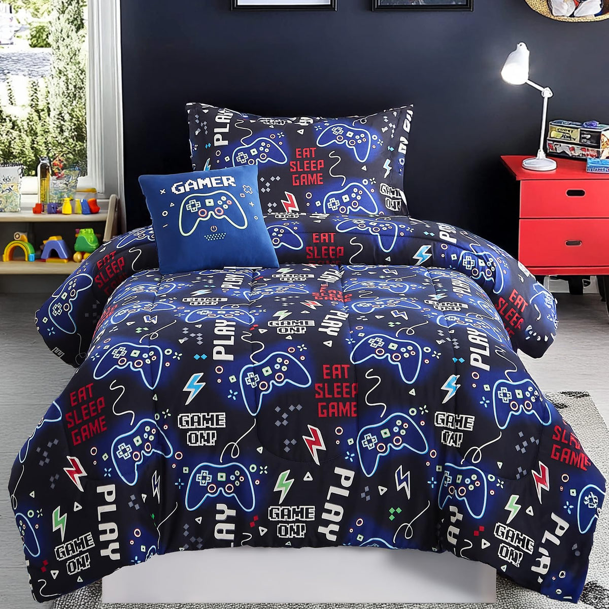 Twin Comforter Set for Girls-3 Pieces Mermaid Glow in the Dark Bedding Sets