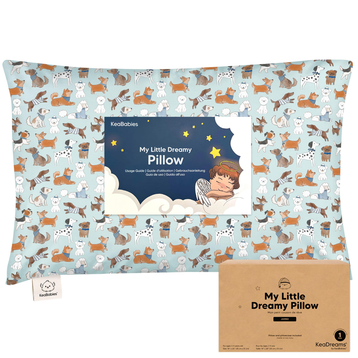 KeaBabies Organic Toddler Pillow with Pillowcase, Jumbo 14X20 (KeaFriends)