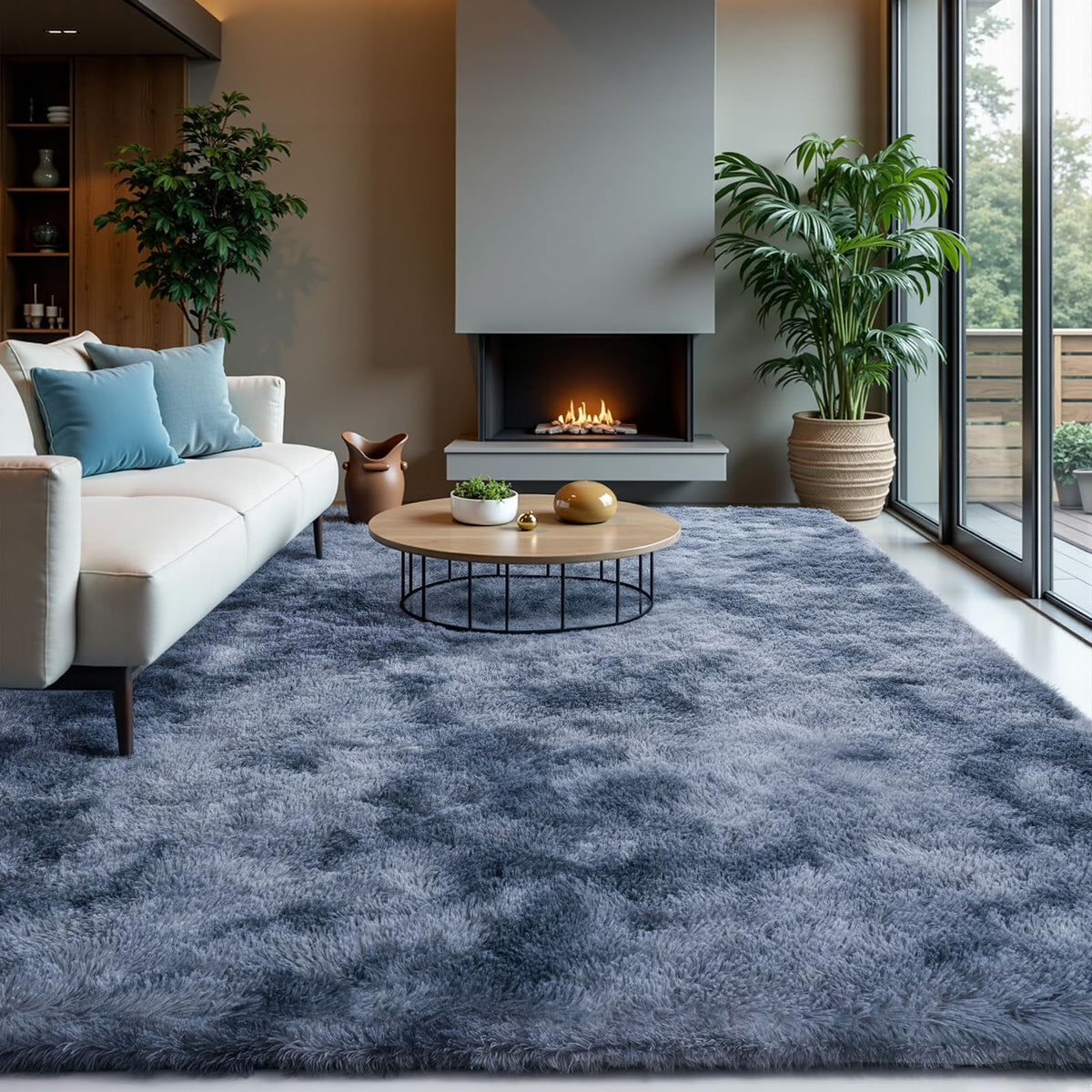 Zentavio Area Rugs for Living Room Grey Rugs for Bedroom 4x6 Carpet Fluffy Furry Soft Shag Aesthetic Plush High Pile Gray Throw Rug for Nursery Kids Room Dorm