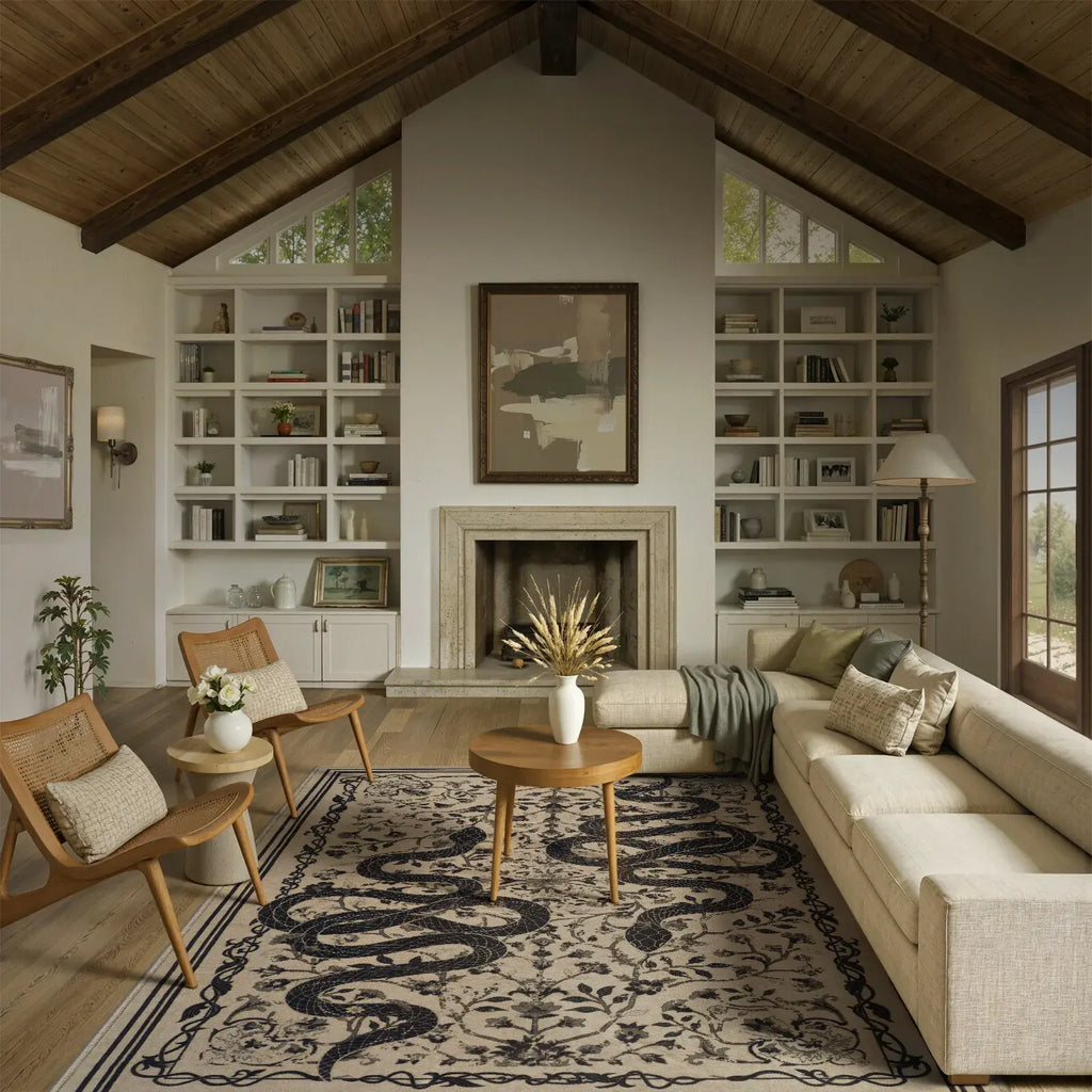 Lahome Washable Area Rug Large Snake Living Room Rugs, Soft Rug for Bedroom, Non-Slip Indoor Carpet for Dining Room Home Office