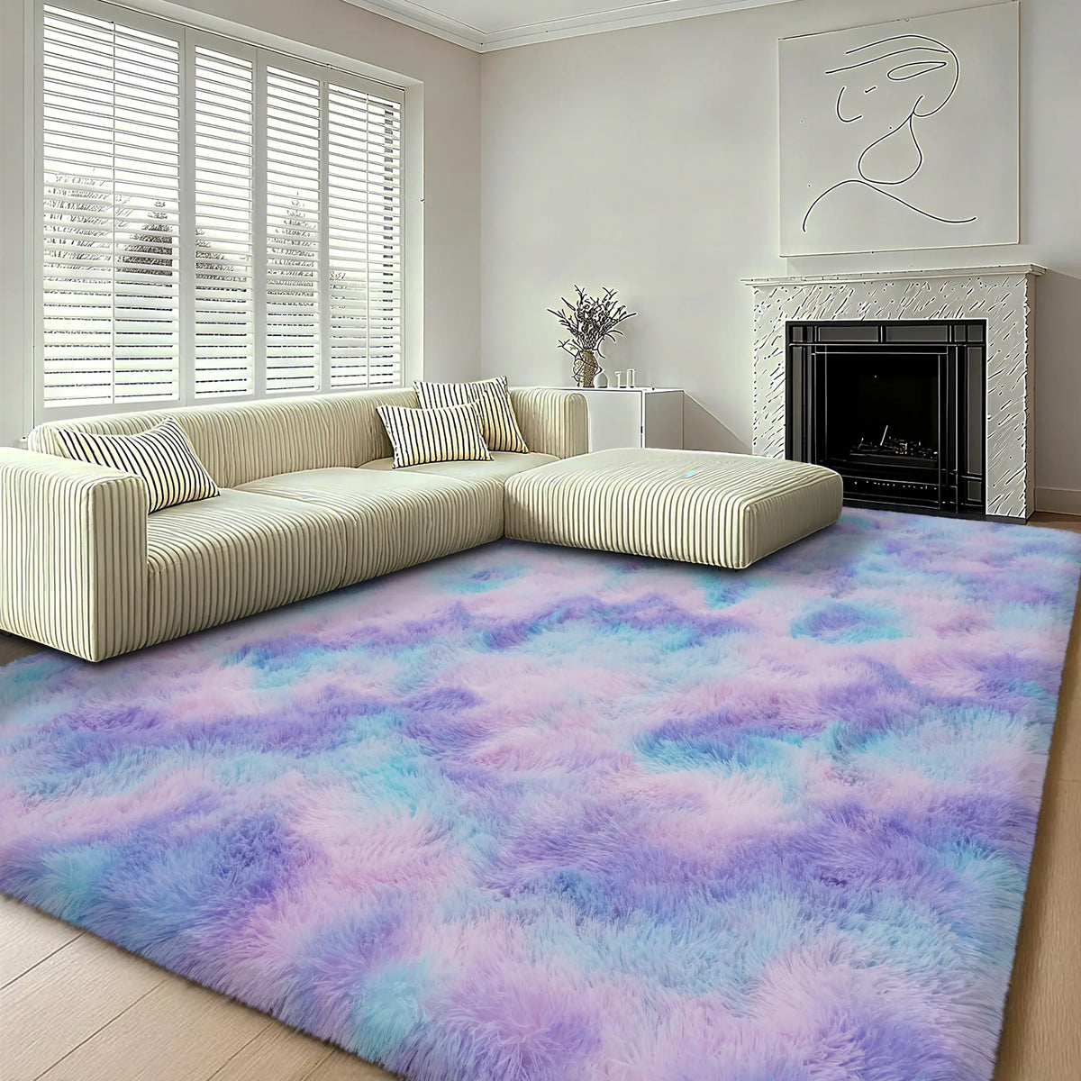 【Moving Season】MUGORN plush rugs for bedroom and living room, upgraded non-slip, thick plush carpet, soft indoor decorative rug, perfect for living room, home accessories, stylish room decor, and apartment essentials (available in various sizes), House