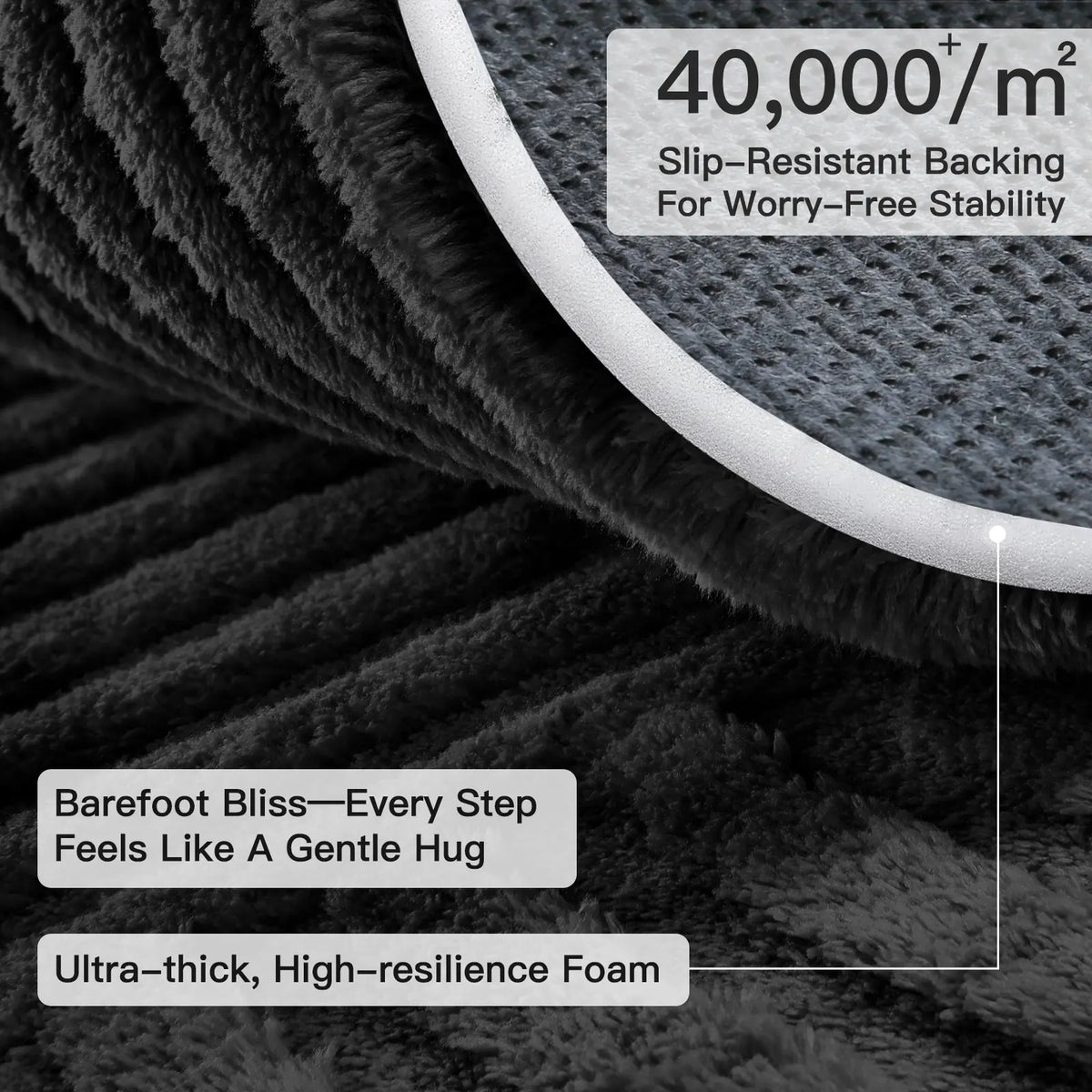FAMVAL Modern Linear Jacquard Geometric Area Rug - Premium Anti-Slip Washable Large Size Contemporary Home Decor with Cozy Warmth, Barefoot Cushion for Living Room, Bedroom, Non Slip Rugs, Bedroom Inspo
