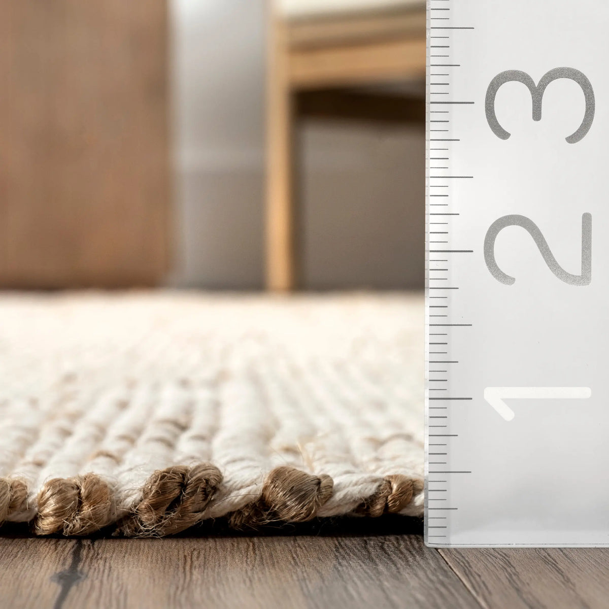 Elfriede Farmhouse Jute Blend Indoor Area Rug - Natural Fiber, Soft & Cozy, Farmhouse Kitchen Use, Home Accessory, Room Decor, Living Room Suitable, Indoor Area Rugs