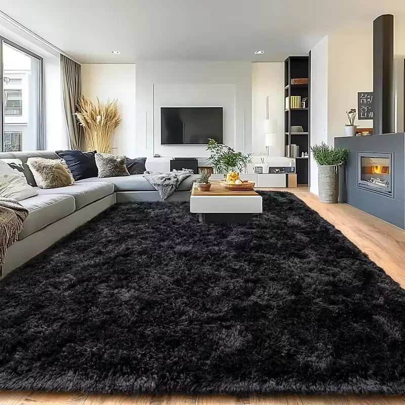 1pc Super Soft Thick Microfibre Fluffy Modern Rug - Decorative Area Rug with Watercolour Modern Design, Plush Indoor Accent for Bedroom, Holiday Christmas Decor, Housewarming Gift