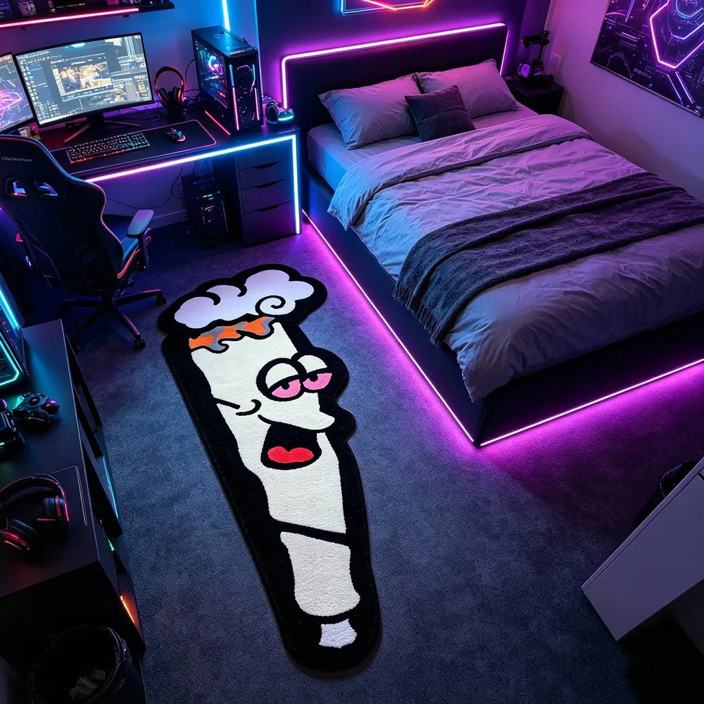 Abstract Cartoon Pattern Rug, Decorative Area Rug, Soft Plush Bedroom Bedside Carpet, Ideal for Indoor, Gaming Room, Entryway, Home Decor