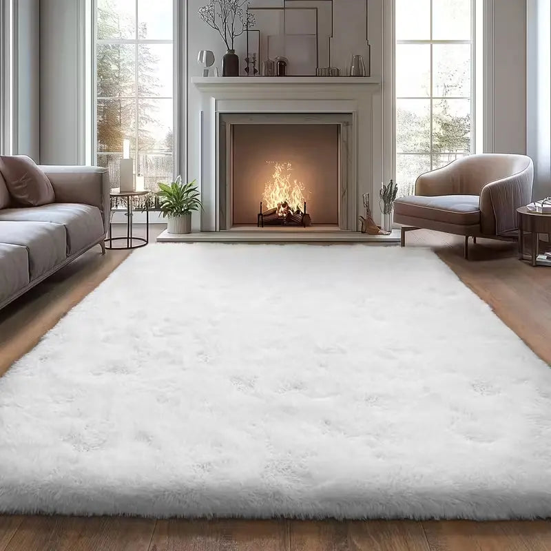 1pc Super Soft Thick Microfibre Fluffy Modern Rug - Decorative Area Rug with Watercolour Modern Design, Plush Indoor Accent for Bedroom, Holiday Christmas Decor, Housewarming Gift