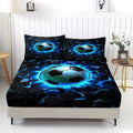 Soccer Fitted Sheet Set Queen Size Breathable Fabric, 3Pcs Football Games Bedding Set Bed Sheet Set for Boys Teens,Sports Theme Bed Cover for Bedroom Decor, 1 Fitted Sheet + 2 Pillowcases
