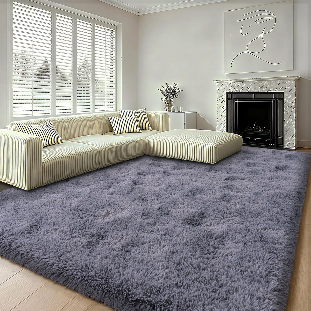 【Moving Season】MUGORN plush rugs for bedroom and living room, upgraded non-slip, thick plush carpet, soft indoor decorative rug, perfect for living room, home accessories, stylish room decor, and apartment essentials (available in various sizes), House