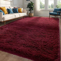 AILYEI Soft Shag Rugs For Bedroom, Burgundy Red Fluffy Shaggy Rugs For Living Room Nursery, Luxury Modern Plush Carpet Girls Boys Kids Room Dorm Indoor Home Decor, Upgrade Non-Slip