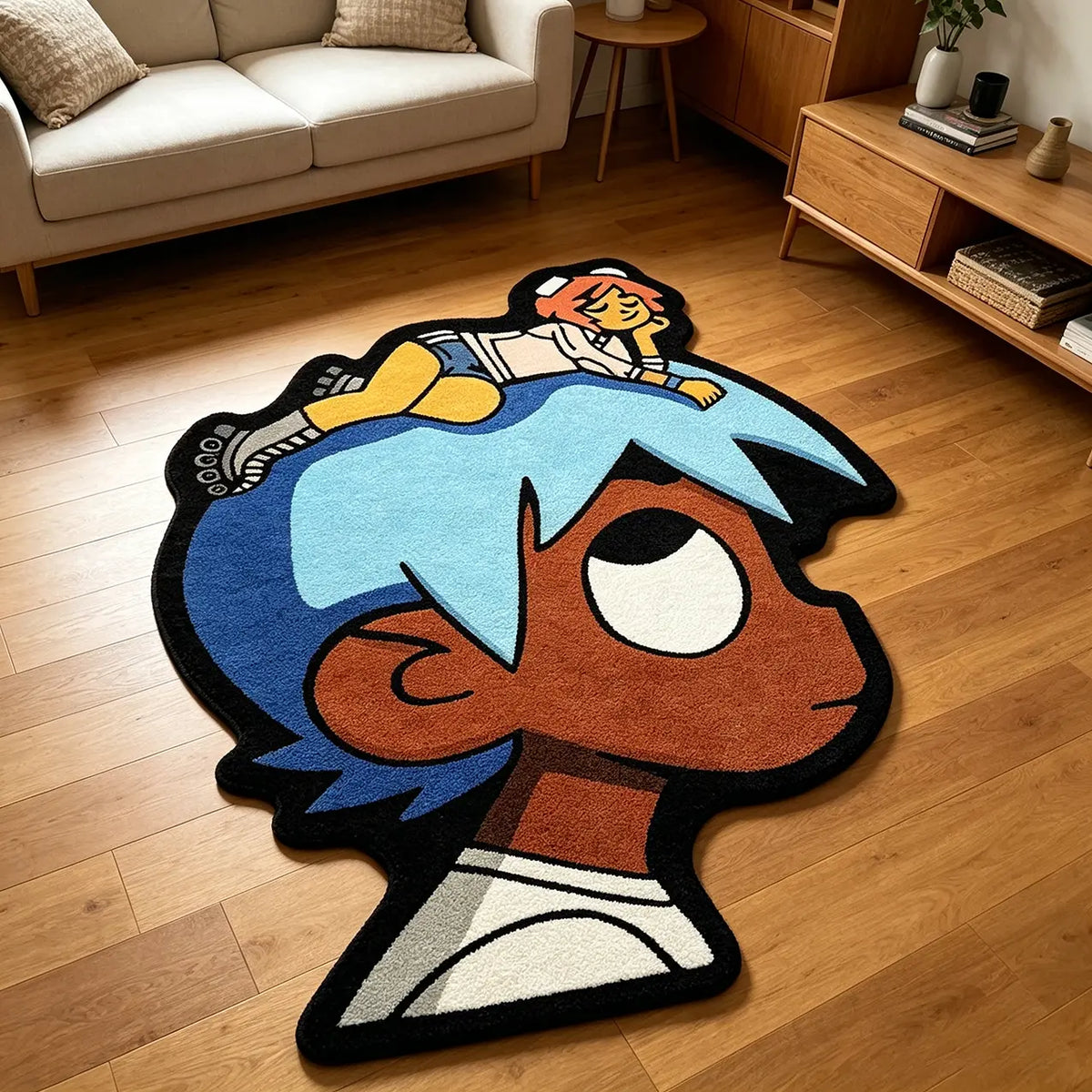 Hip-Hop Style Bedroom Rug, Sheepskin-Like Hallway Carpet, Soft Area Rug, Soft and Comfortable, Fun Design, Home Decor, Perfect for Entryways, Entrance Rug, House Decor Rug