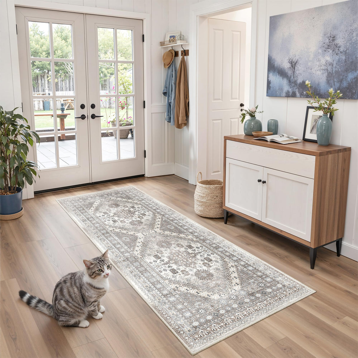 zesthome 5x7 Area Rugs for Living Room,Large Washable Rug,Orange