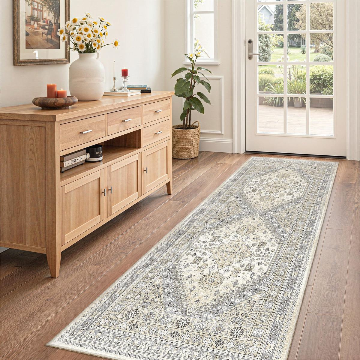 zesthome 5x7 Area Rugs for Living Room,Large Washable Rug,Orange