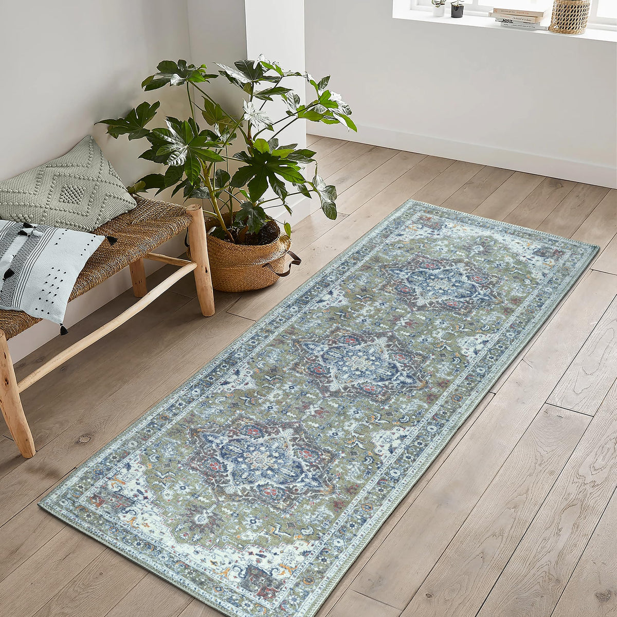 Bloom Rugs Washable Non-Slip 8' x 10' Rug - Gray/Charcoal/Blue Modern Abstract Area Rug for Living Room, Bedroom, Dining Room, and Kitchen - Exact Size: 8' x 10'