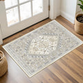 4x6 Area Rugs for Living Room, Non Slip Rugs for Bedroom, Beige