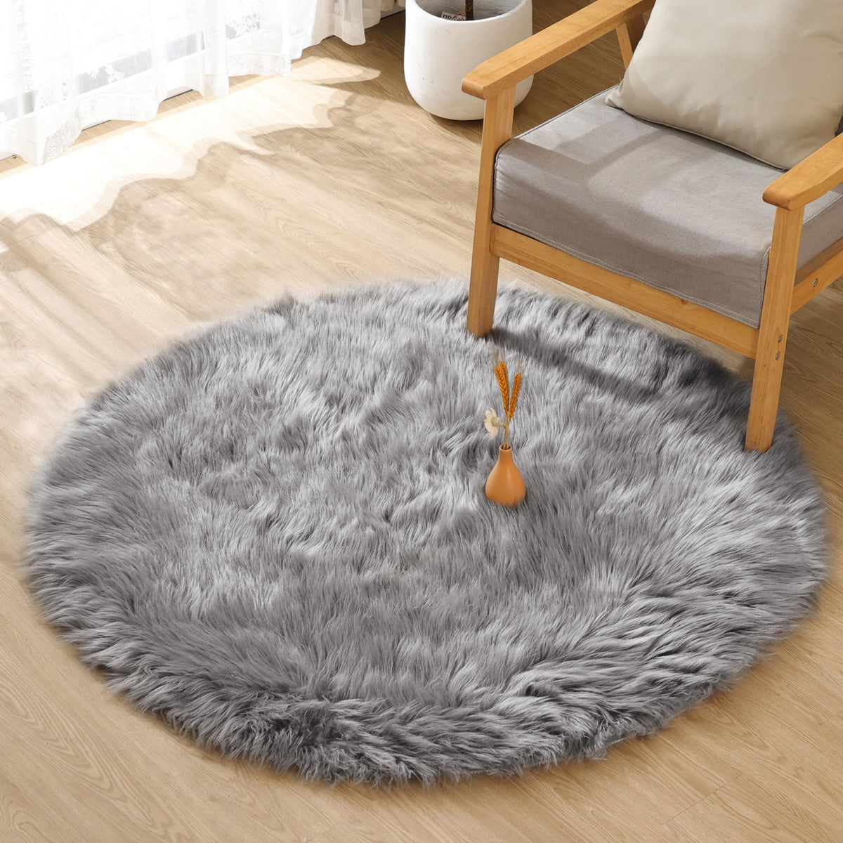 ORINOVA White Faux Sheepskin Fuzzy Fur Rugs for Bedroom Small Machine Washable Fluffy Area Rugs for Living Room 2x4 Shag Nursery Rug