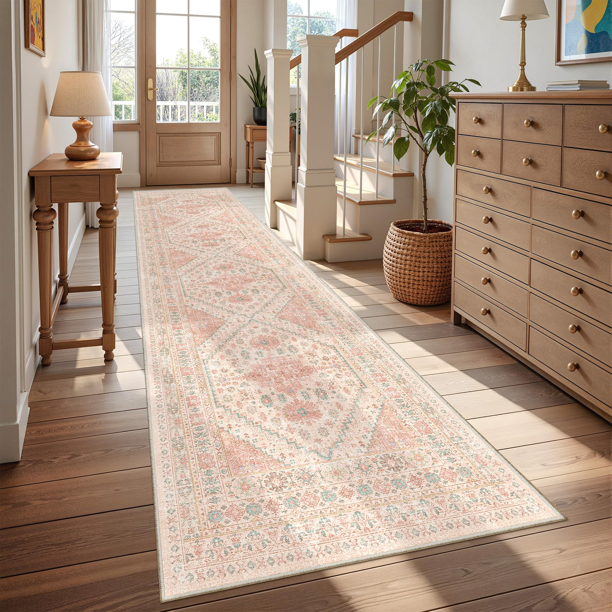 4x6 Area Rugs for Living Room, Non Slip Rugs for Bedroom, Beige