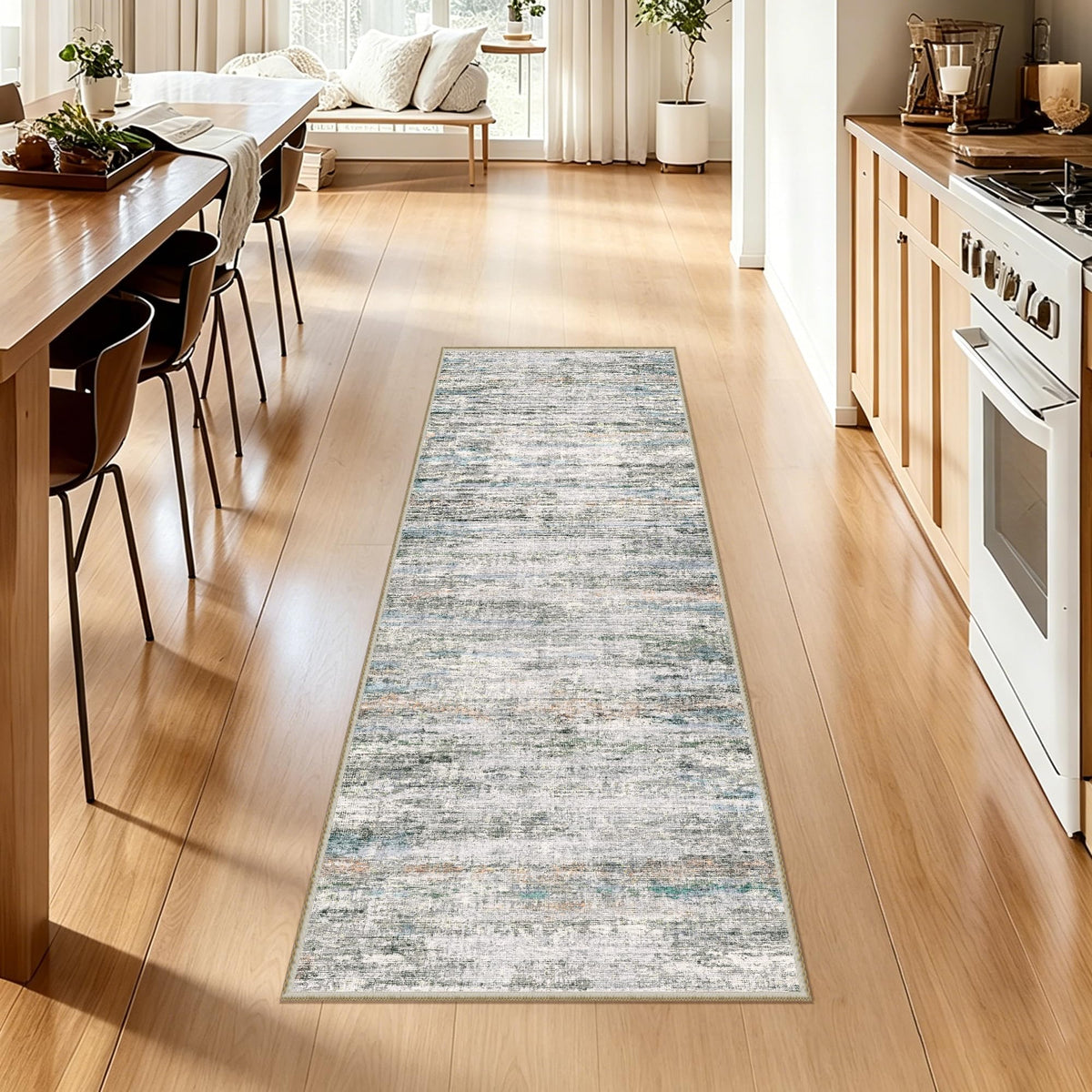 5x7 Area Rugs - Ultra-Thin Washble Rugs,Non-Slip Low Pile Abstract Print Rugs for Living Room,Home Office Decor,Stain Resistant Machine Washable Area Rug