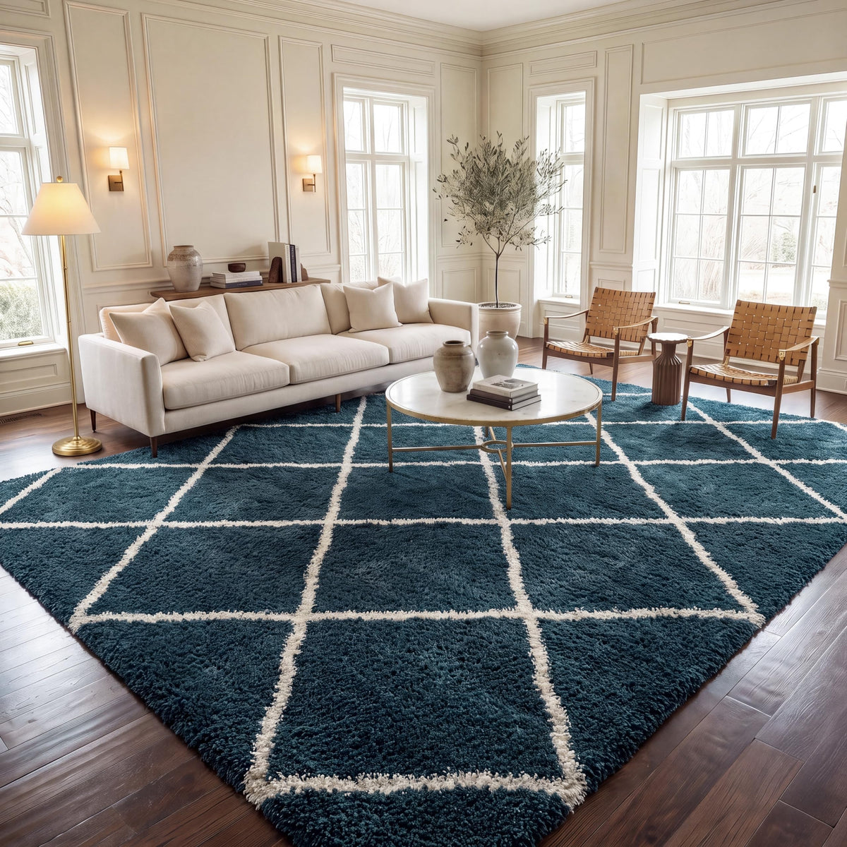 SAFAVIEH Hudson Shag Accent Rug 3'x5', Soft Plush Grey & Beige SGH281J