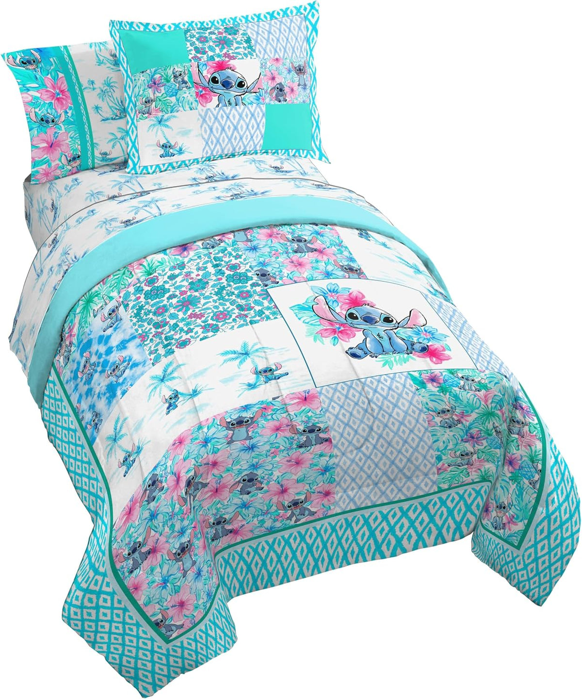 Disney Lilo and Stitch Full Size Comforter Set 7 Piece Bedding, Multi